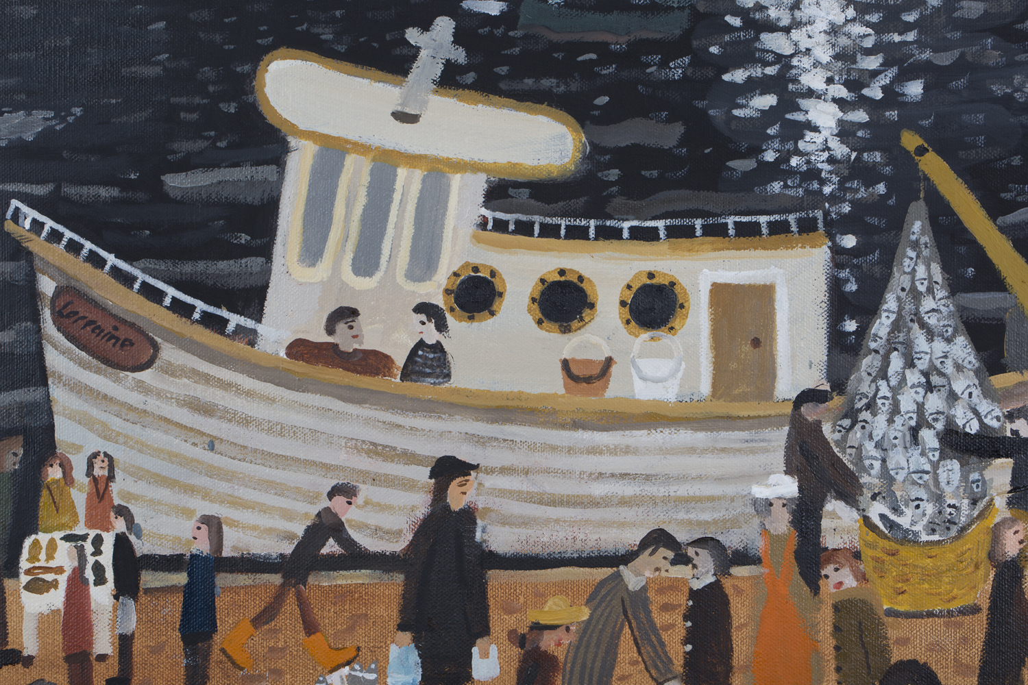 Alan Furneaux - 'Night Catch, Newlyn', 21st century oil on canvas, signed recto, titled verso, - Image 4 of 5