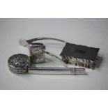 A George V silver rectangular snuff box with engine turned decoration and wavy rims, Chester 1924 by