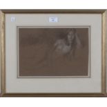 Edward Stott - Reclining Female Nude, late 19th/early 20th century pastel, Abbott and Holder label