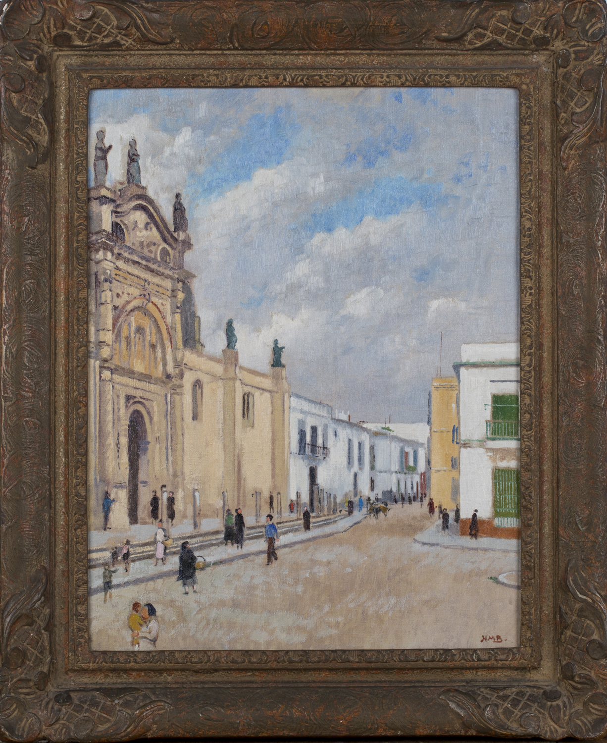 Henry Mayo Bateman - Malta Street Scene, 20th century oil on canvas, signed with initials, 44cm x - Image 4 of 4