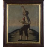 Italian Naïve School - The Pasta Eater, late 18th/early 19th century oil on canvas, 42.5cm x 36cm,