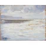 Lucien Vogt - Coastal Landscape, 20th century oil on panel, signed, 14cm x 18cm.Buyer’s Premium 29.