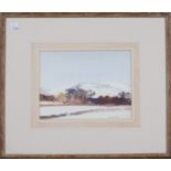 Francis Russell Flint - Winter Downland Landscape, 20th century watercolour, signed, 15cm x 20cm,