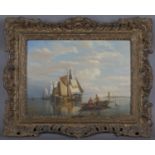 William Raymond Dommersen - Dutch Maritime View, oil on panel, signed and dated 1881, 27cm x 37cm,