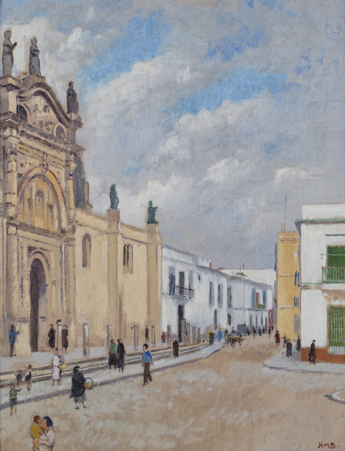 Henry Mayo Bateman - Malta Street Scene, 20th century oil on canvas, signed with initials, 44cm x