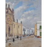 Henry Mayo Bateman - Malta Street Scene, 20th century oil on canvas, signed with initials, 44cm x