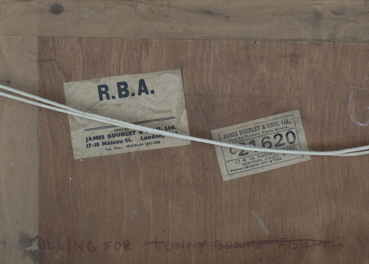 Greville Irwin - 'Polling for Tunny', 20th century oil on board, signed recto, titled and exhibition - Image 3 of 4
