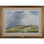 Frank Wootton - 'A Passing Storm, Windover Hill, Sussex', 20th century oil on canvas, signed