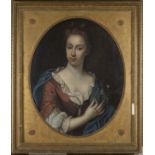 Circle of Peter Lely - Oval Half Length Portrait of a Gentleman, and Oval Half Length Portrait of