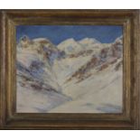 Fritz Osswald - 'Piz Palü von Berninapass' (Alpine Mountain Scene), oil on board, signed recto,