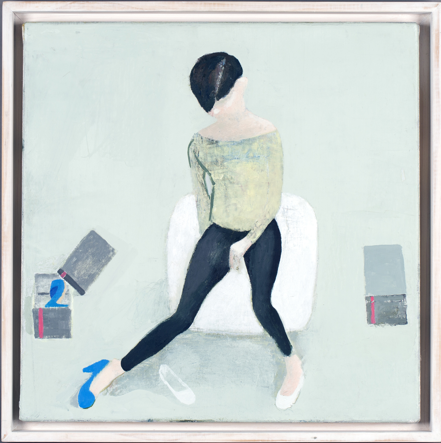 Charles Williams - 'New Blue Heels', 21st century oil on canvas, signed and titled verso, 41cm x