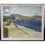 Continental School - Mediterranean Coastal Landscape, 20th century oil on canvas, 48.5cm x 59cm,