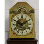 A 20th century Dutch walnut wall timepiece, the painted dial with rolling moon to arch and inscribed