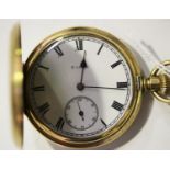 An Elgin 9ct gold keyless wind hunting cased gentleman's pocket watch, the gilt lever movement