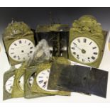 A 19th century French comtoise or morbier wall clock with eight day bell strike movement, the enamel