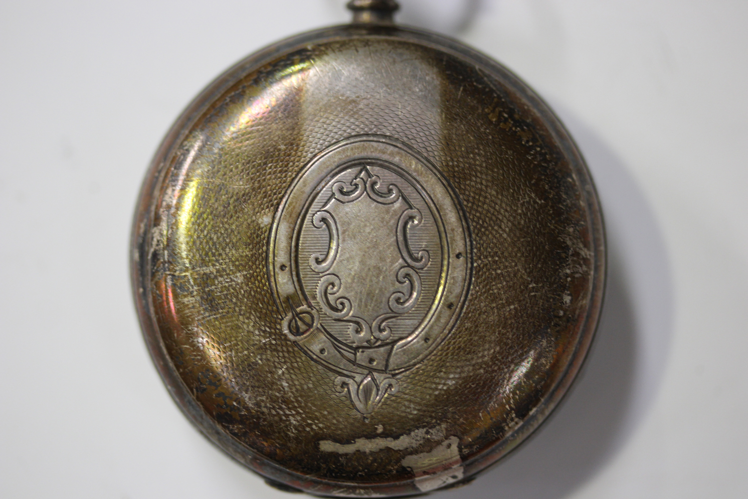 A silver cased keywind open-faced gentleman's pocket watch, the gilt fusee lever movement detailed - Image 6 of 7