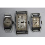 A Tudor chrome plated metal fronted and steel backed rectangular cased lady's wristwatch, the signed