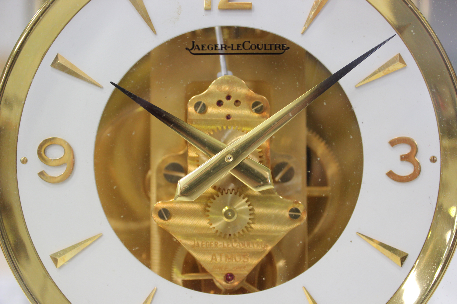 A Jaeger-LeCoultre Atmos mantel timepiece, the gilt brass perpetual movement numbered '448549', - Image 2 of 5