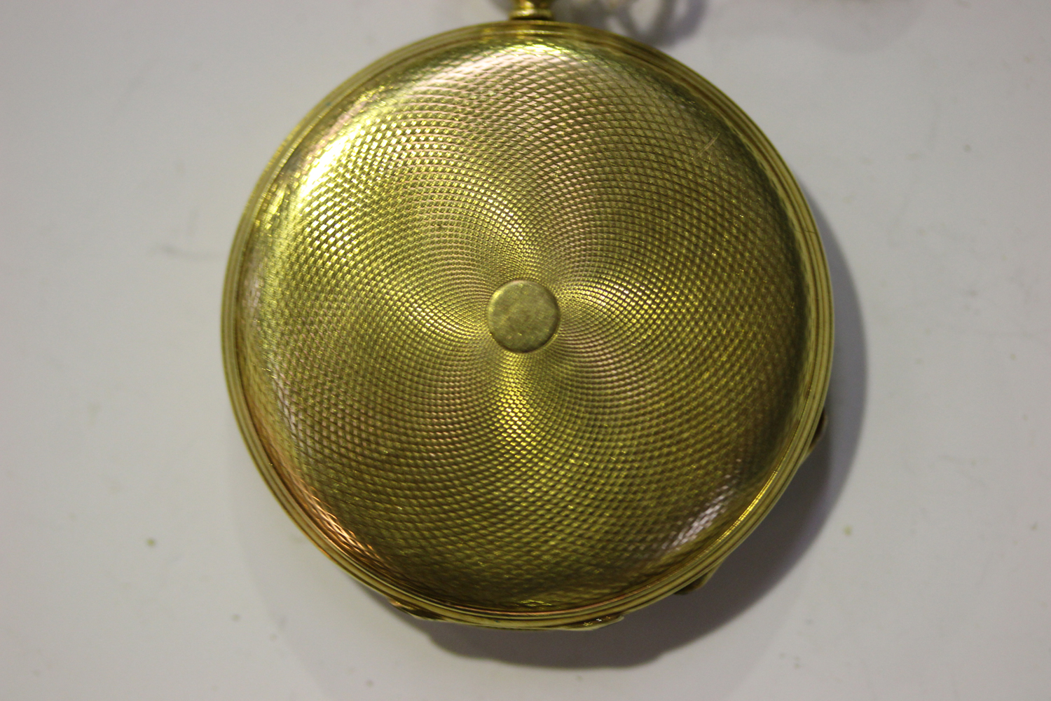 A gold cased keywind open-faced lady's fob watch, the gilt cylinder movement detailed 'V. Albaret - Image 3 of 3