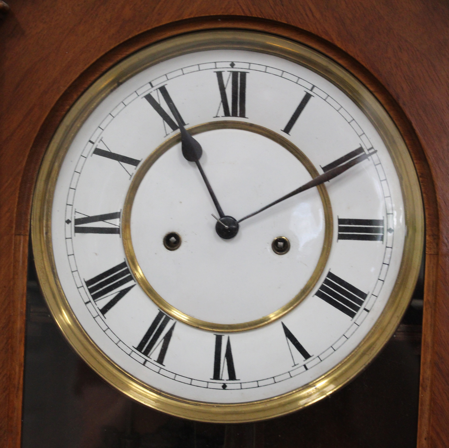 A mid to late 19th century Austrian walnut cased Vienna wall clock with eight day Lenzkirch movement - Image 2 of 2