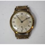 A Tudor 9ct gold circular cased gentleman's wristwatch, the signed silvered dial with Arabic