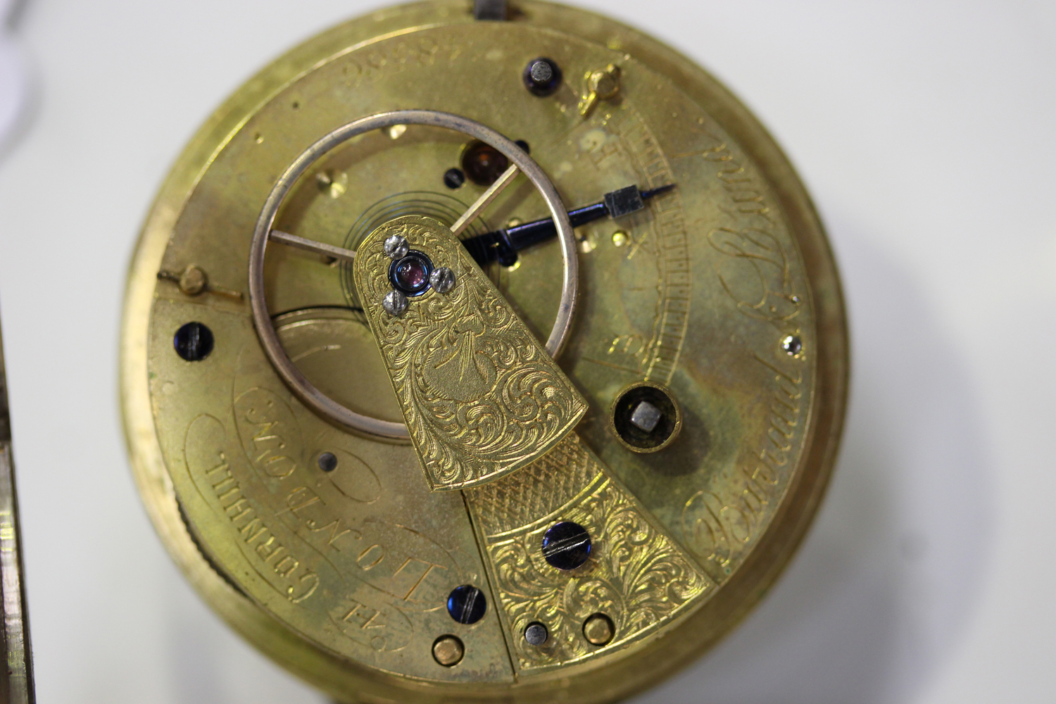 A silver cased keywind open-faced gentleman's pocket watch, the gilt fusee lever movement detailed - Image 2 of 7