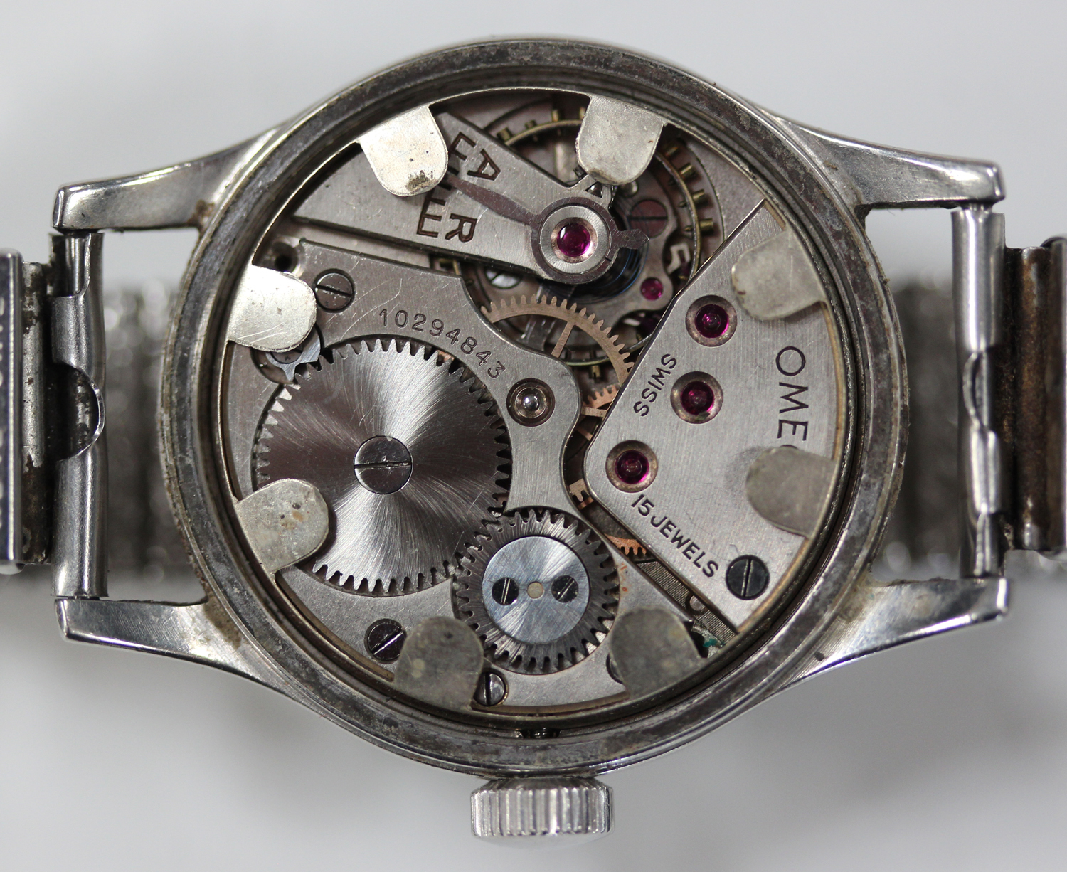 An Omega MoD issue steel cased gentleman's wristwatch, circa 1944, the signed jewelled movement - Image 5 of 5