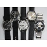 A Citizen Chronograph Automatic steel backed gentleman's bracelet wristwatch, case width 3.8cm,