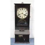 An early 20th century Blick Time Recorders Ltd clocking-in clock with eight day movement and