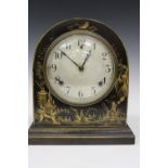 A George V chinoiserie cased mantel clock with American eight movement striking on a gong, the