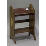 An Edwardian mahogany table-top book trough with chequer line inlaid decoration and shell paterae,