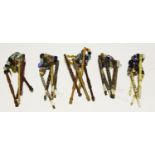 A collection of 19th century and later lacework bobbins, including four turned bone examples and