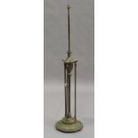 An early 20th century brass telescopic lamp-standard of Neoclassical design, height 165cm.Buyer’s