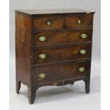 A George III mahogany chest of two short and three long drawers, on bracket feet, height 111cm,