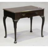 An 18th century and later Irish mahogany side table, the moulded top above a single frieze drawer,