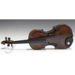 A violin, bearing interior label detailed 'This violin once belonged to David Livingstone and was