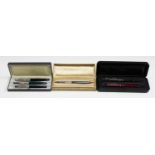A group of six Parker fountain pens, including a grey Parker 51, cased.Buyer’s Premium 29.4% (