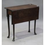 A George III mahogany single drop-flap table, on turned legs and pad feet, height 71cm, width