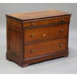 A modern cherrywood chest of three drawers, height 72cm, width 97cm, depth 50cm, together with a