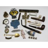 A small group of collectors' items, including an 'RAOB' (Royal Antediluvian Order of Buffaloes)