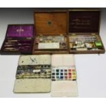 A group of mainly early/mid-20th century artist's boxes, including 'The Landseer Water Colour