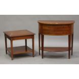 A modern French cherry 'Grange' side table, the galleried top above two drawers, on square