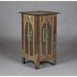 An early 20th century Secessionist style hammered copper and sheet metal conservatory heater casing,