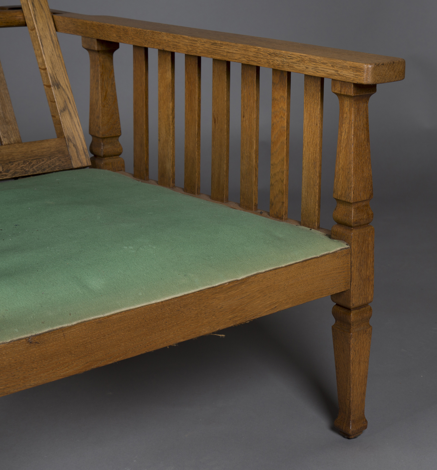 An Edwardian Arts and Crafts oak framed reclining armchair, in the manner of Shapland & Petter, - Image 2 of 2