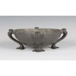 A Liberty & Co 'Tudric' pewter circular bowl, designed by Oliver Baker, model number '0674',