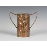 A late 19th/early 20th century Arts and Crafts copper two-handled vase, possibly Yattendon or