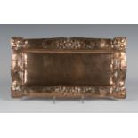An Edwardian Arts and Crafts Glasgow School copper rectangular tray, in the manner of Margaret