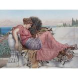 After John William Godward - Amaryllis, a chromolithographic print advertising Pears, depicting a