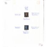 A collection of Great Britain stamps on pages or stock cards, including 1840 1d black plate 6, 8 and