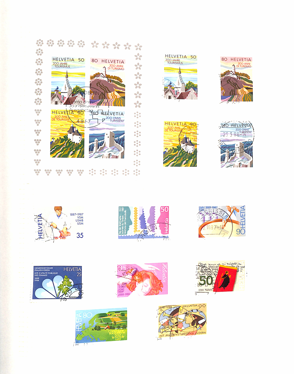 A collection of Switzerland stamps in an album, used from 1862 to 2000, including fine used 1945 War - Image 3 of 7